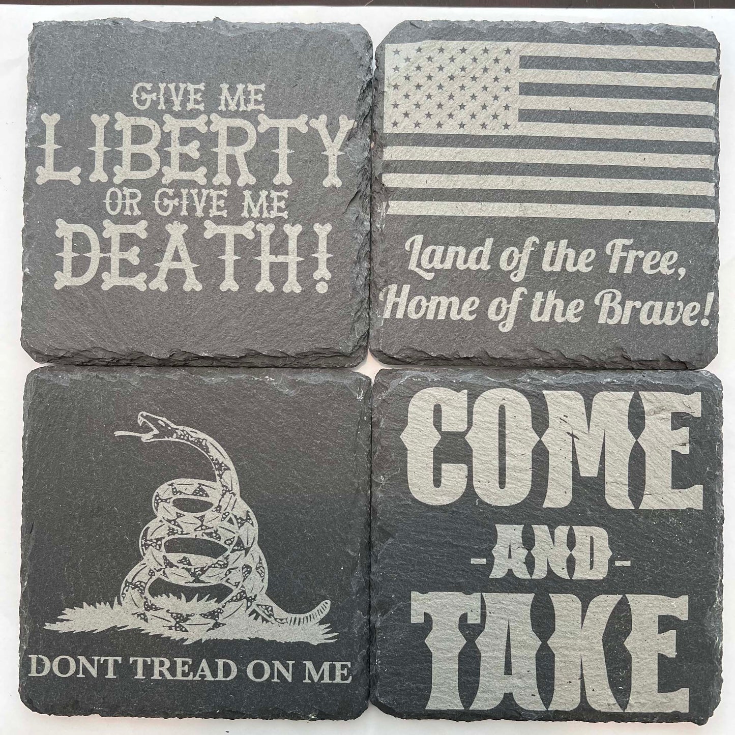 Patriotic Stone Coaster Set