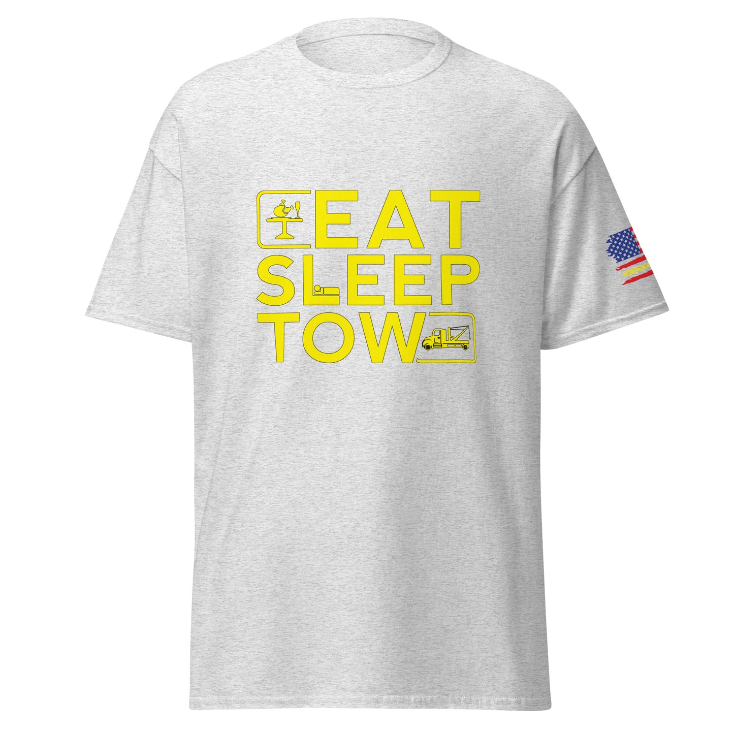 Eat, Sleep, Tow T-Shirt - Bold Yellow Design - Thin Yellow Line Collection