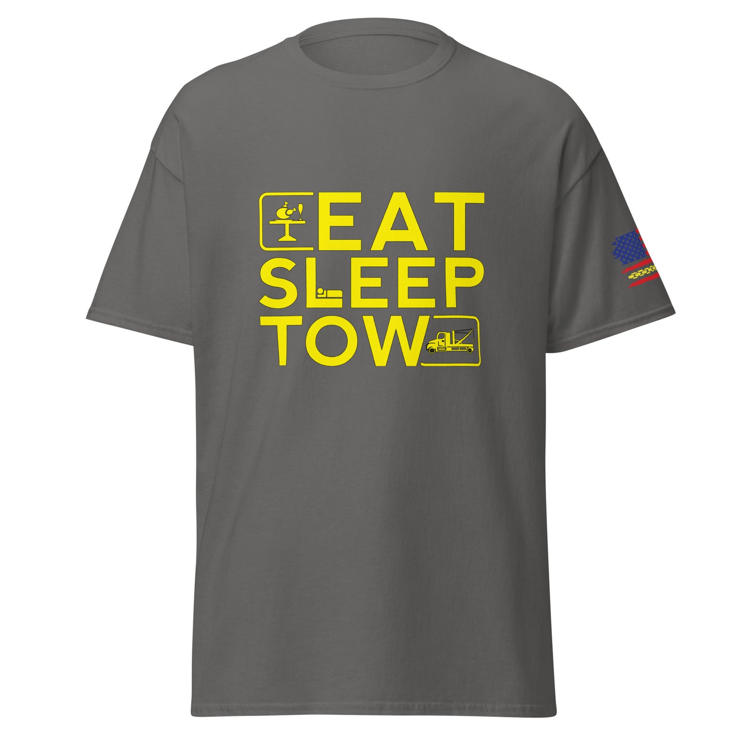 Eat, Sleep, Tow T-Shirt - Bold Yellow Design - Thin Yellow Line Collection