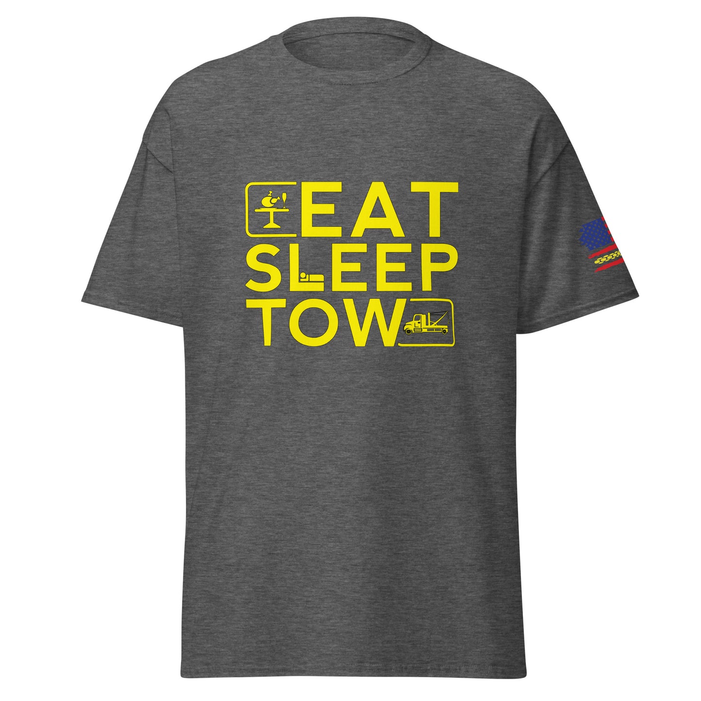 Eat, Sleep, Tow T-Shirt - Bold Yellow Design - Thin Yellow Line Collection