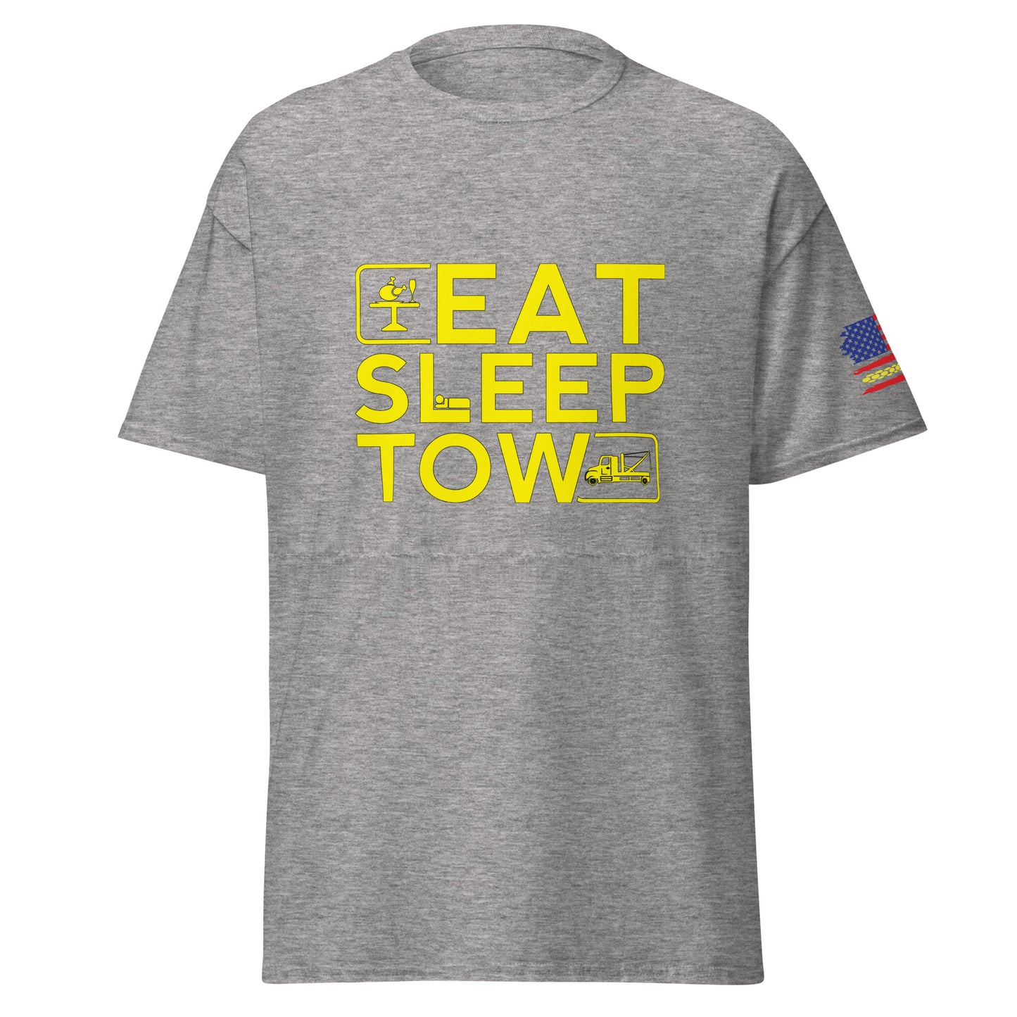 Eat, Sleep, Tow T-Shirt - Bold Yellow Design - Thin Yellow Line Collection