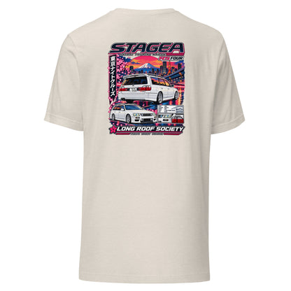 Nissan Stagea Shirt – Tokyo Night Cruise JDM Wagon Tee — back view