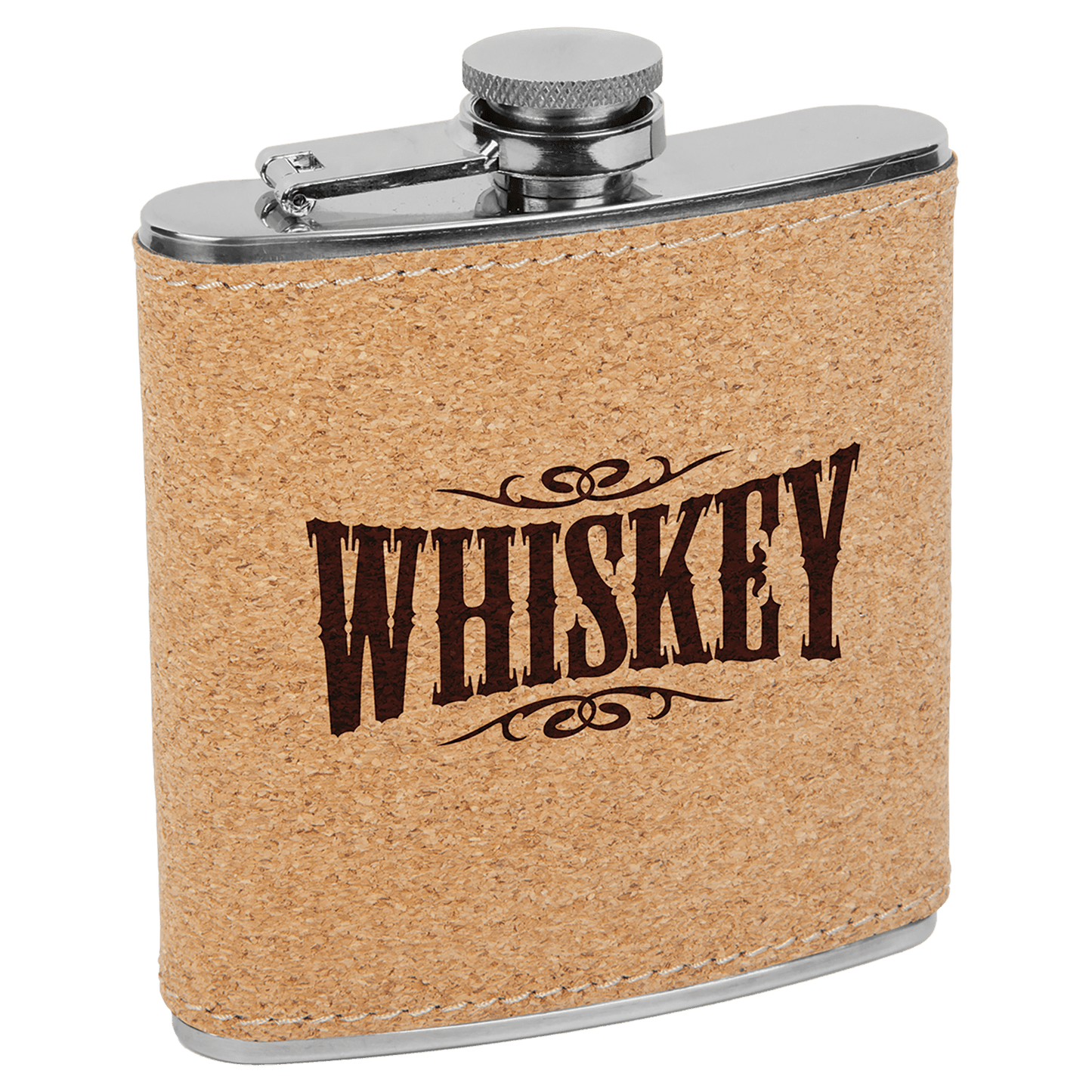 Custom Engravable Leatherette 6 oz. Flask - Stylish and Durable