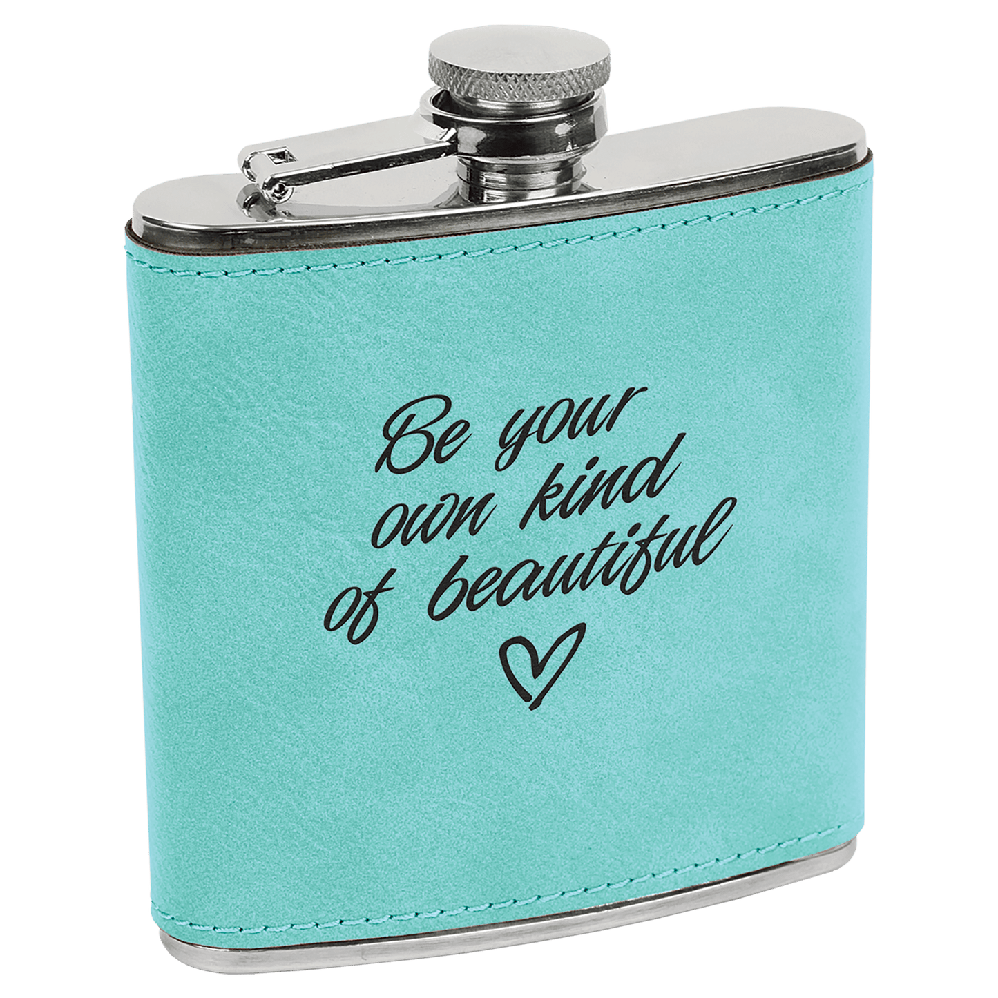 Custom Engravable Leatherette 6 oz. Flask - Stylish and Durable