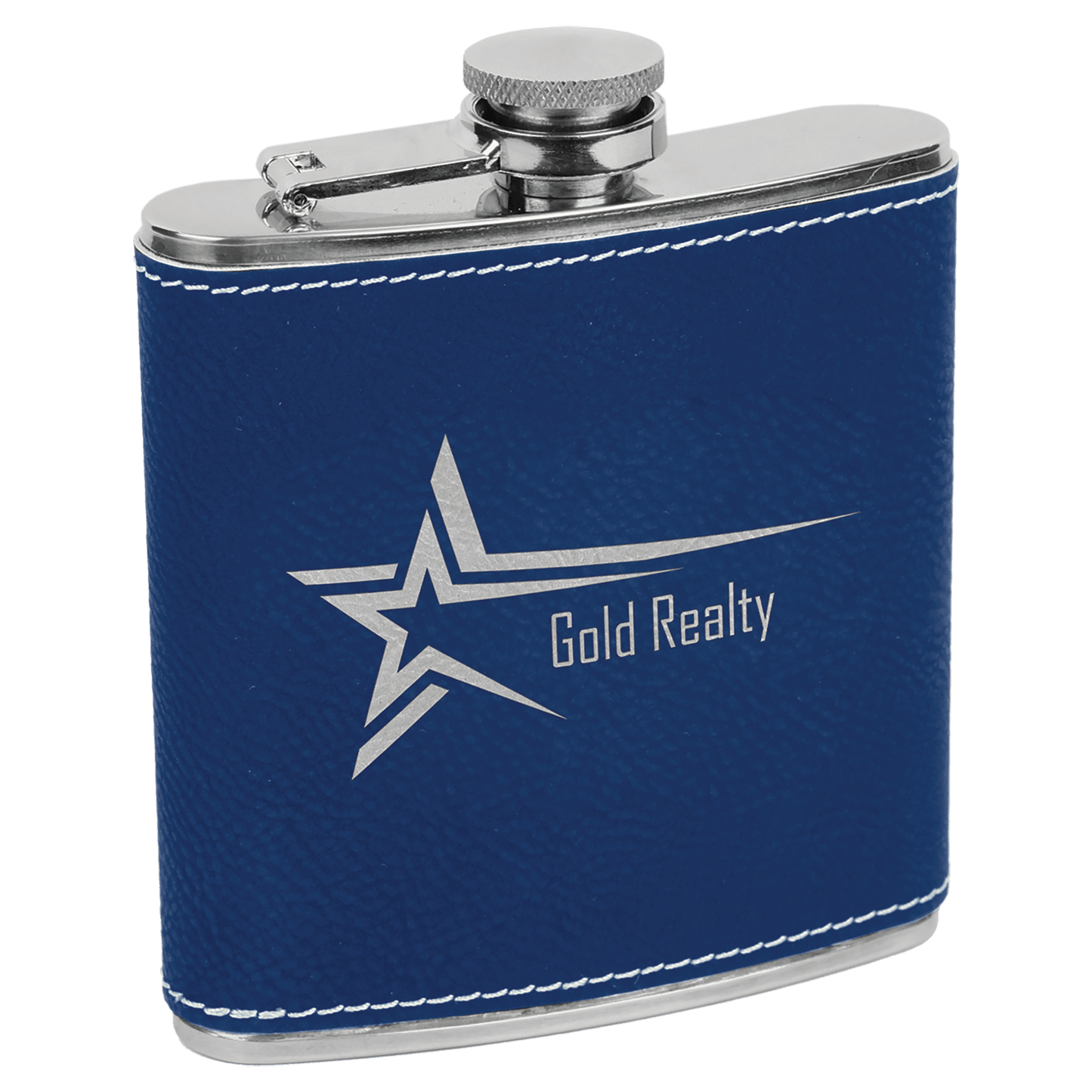 Custom Engravable Leatherette 6 oz. Flask - Stylish and Durable