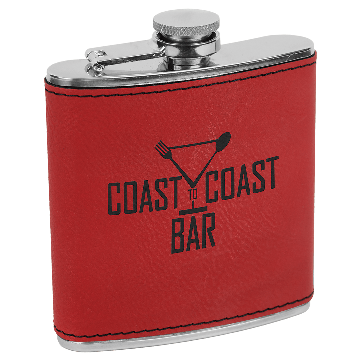 Custom Engravable Leatherette 6 oz. Flask - Stylish and Durable